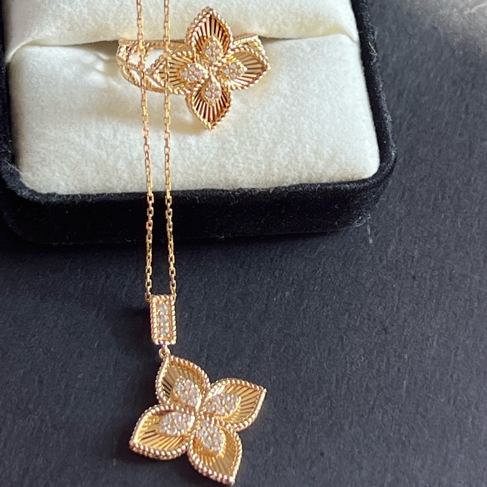 18k gold Necklace and Ring Set - Picture 6 of 15